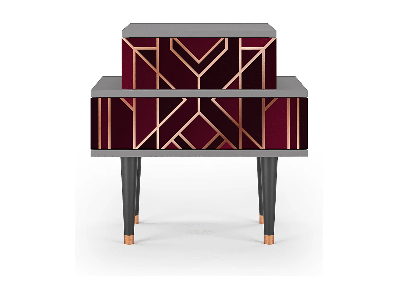 Stolik nocny - 58х58х41 cm - NS1 - Burgundy Jewelery, Szary