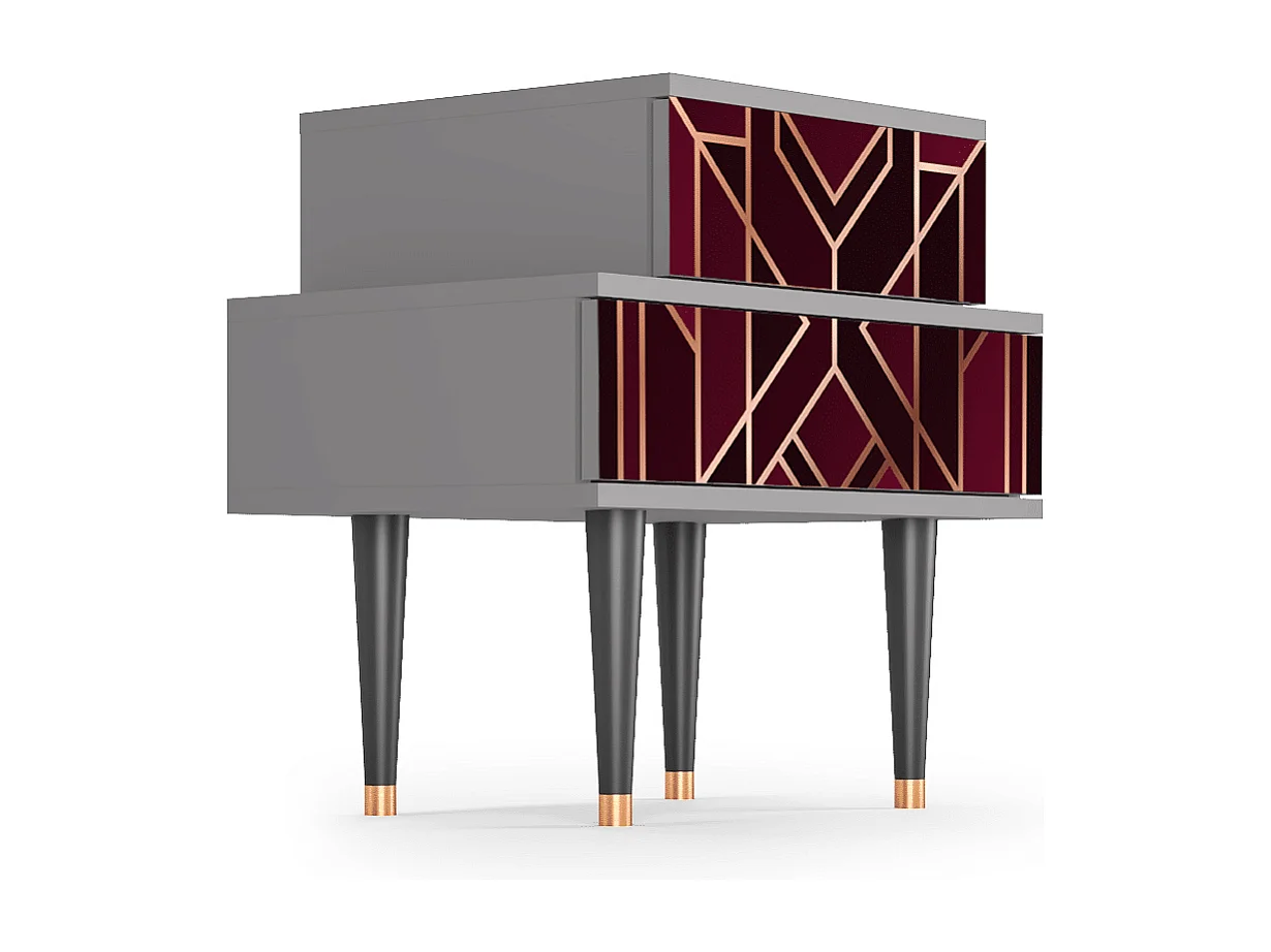 Stolik nocny - 58х58х41 cm - NS1 - Burgundy Jewelery, Szary