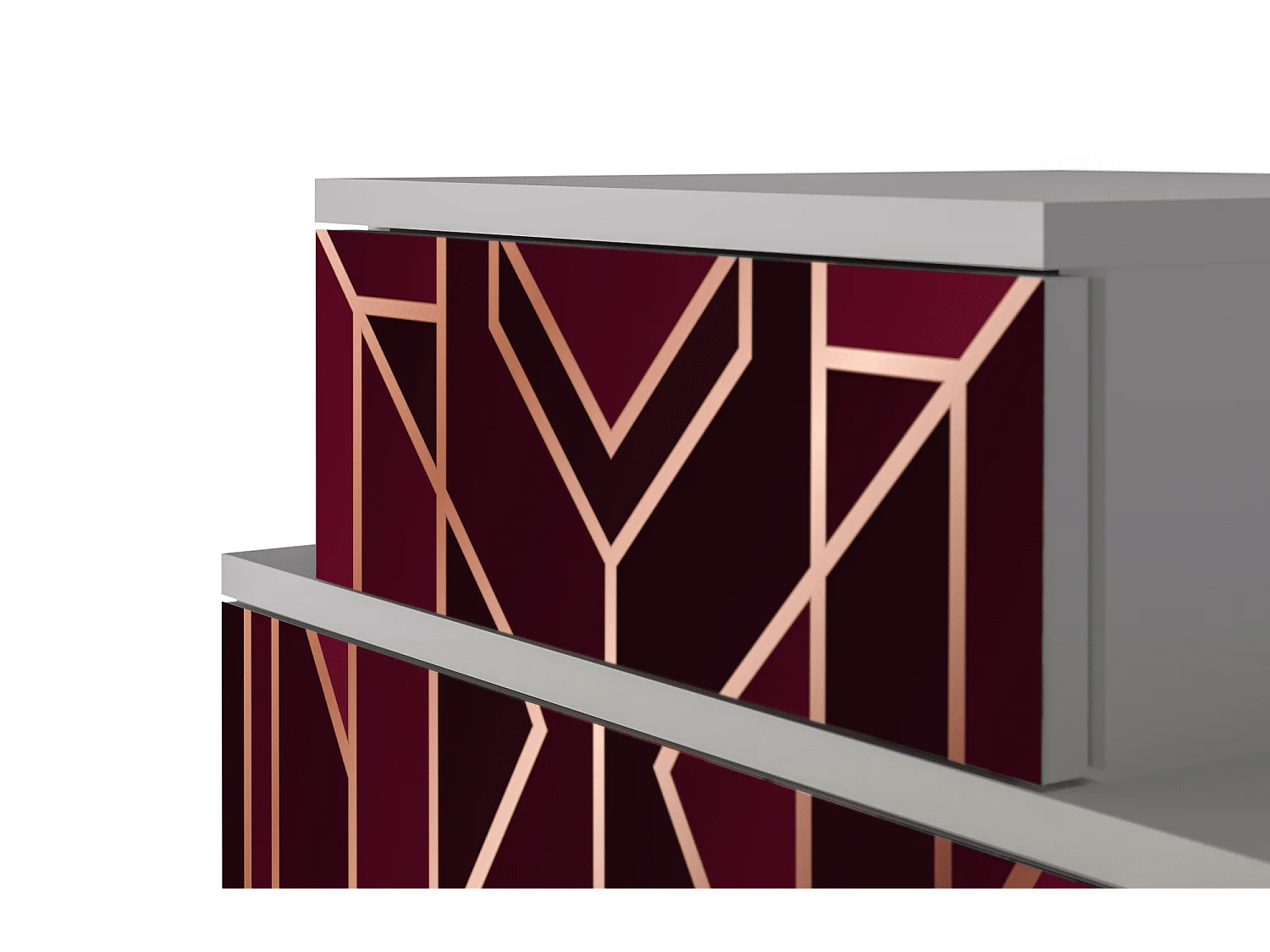 Table de nuit - 58х58х41 cm - NS1 - Burgundy Jewelery, Gris