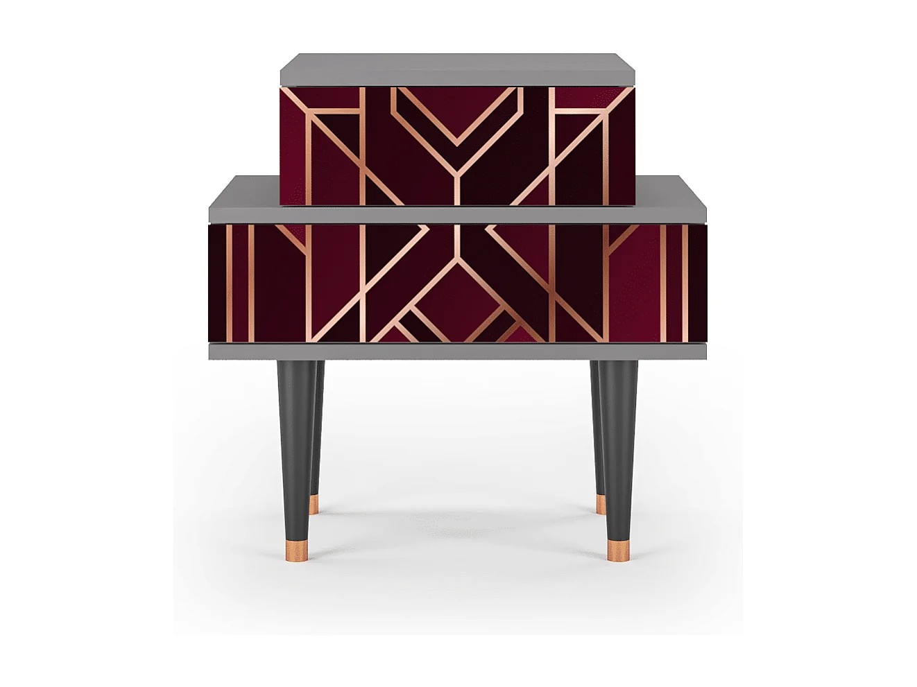 Stolik nocny - 58х58х41 cm - NS1 - Burgundy Jewelery, Szary