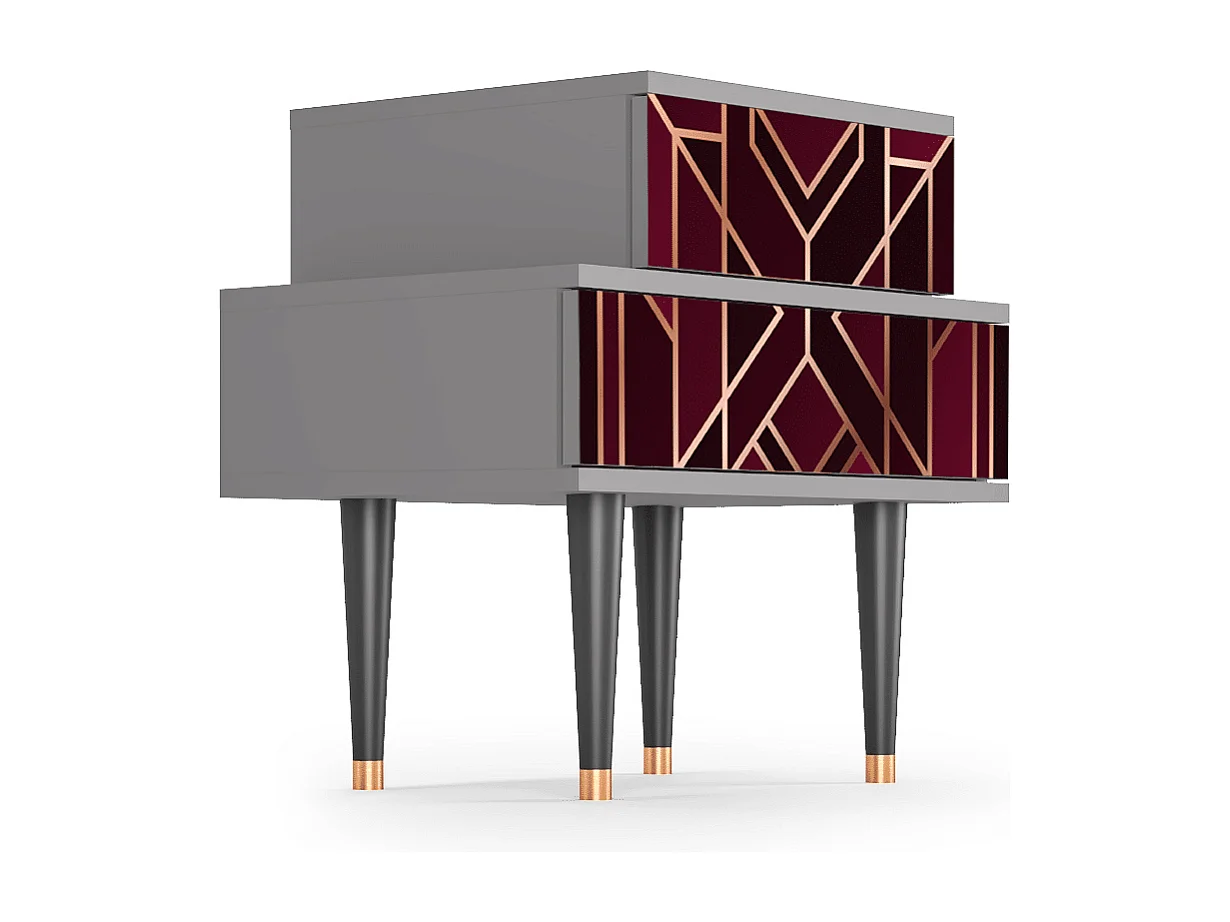 Stolik nocny - 58х58х41 cm - NS1 - Burgundy Jewelery, Szary