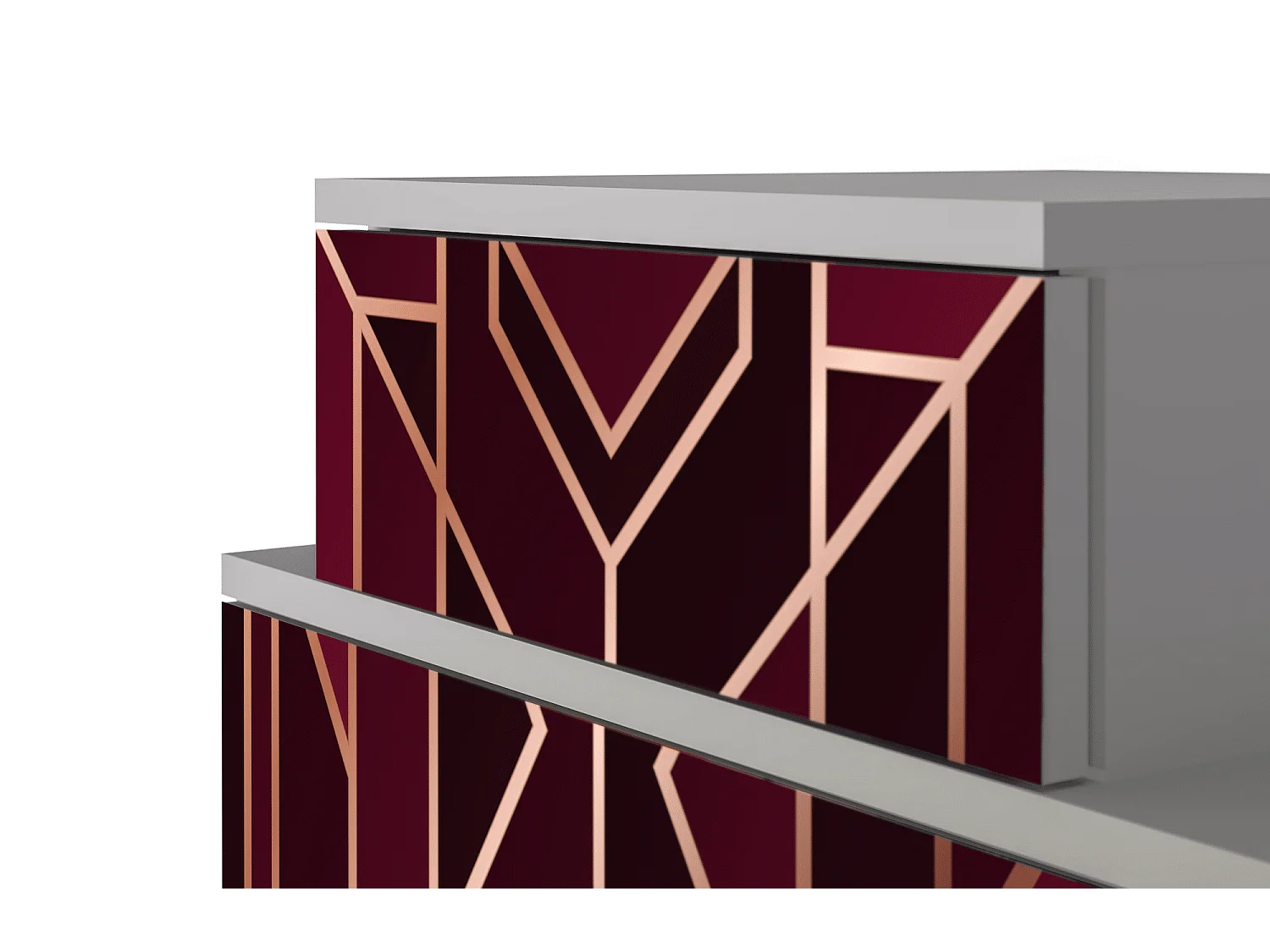 Stolik nocny - 58х58х41 cm - NS1 - Burgundy Jewelery, Szary