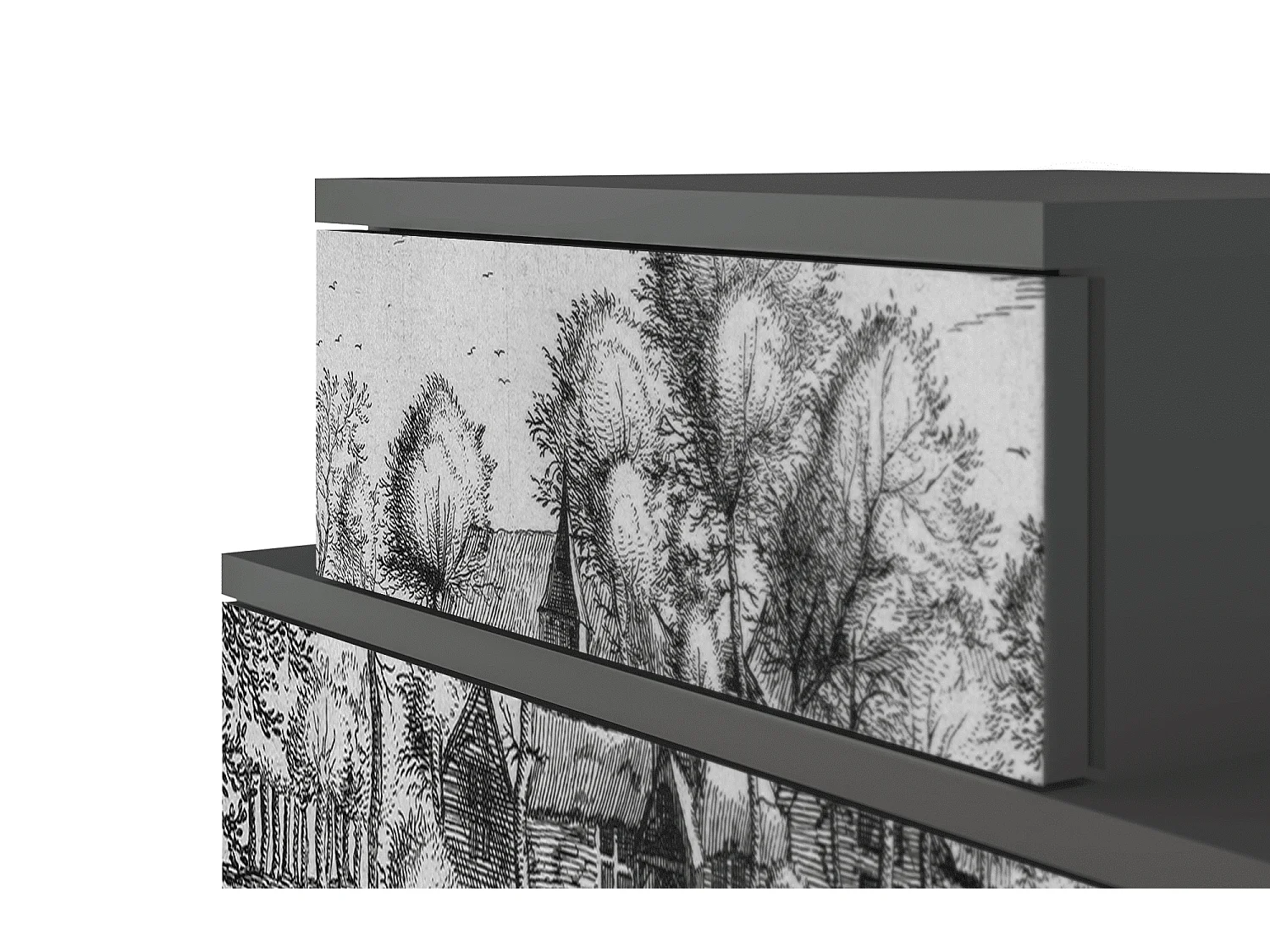 Stolik nocny - 58х58х41 cm - NS1 - A Pond, Antracyt