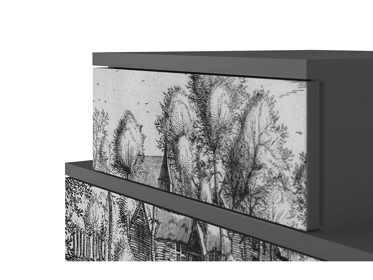 Stolik nocny - 58х58х41 cm - NS1 - A Pond, Antracyt