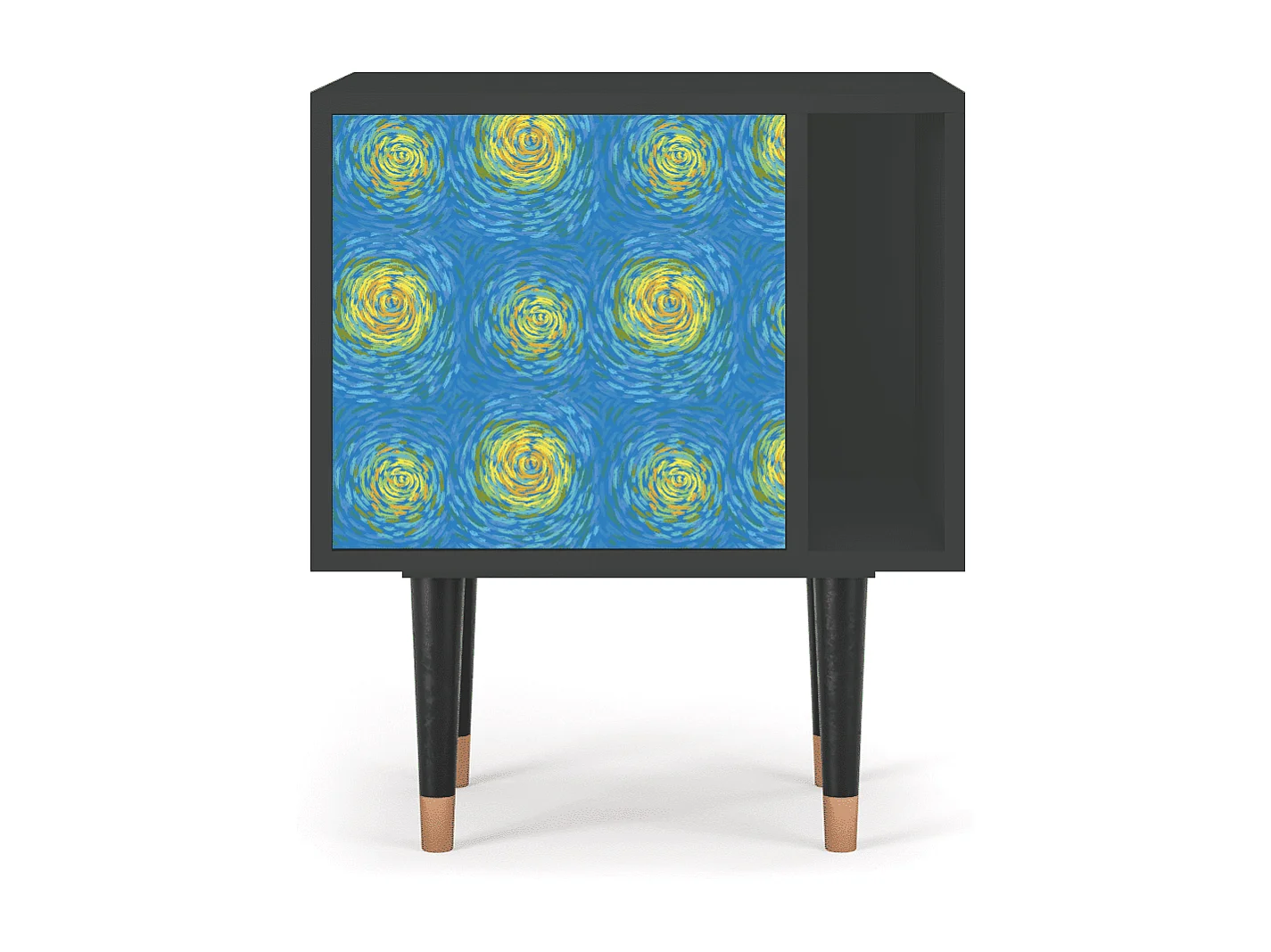 Stolik nocny - 57х69х48 cm - S2 - Van Gogh Lights, Antracyt