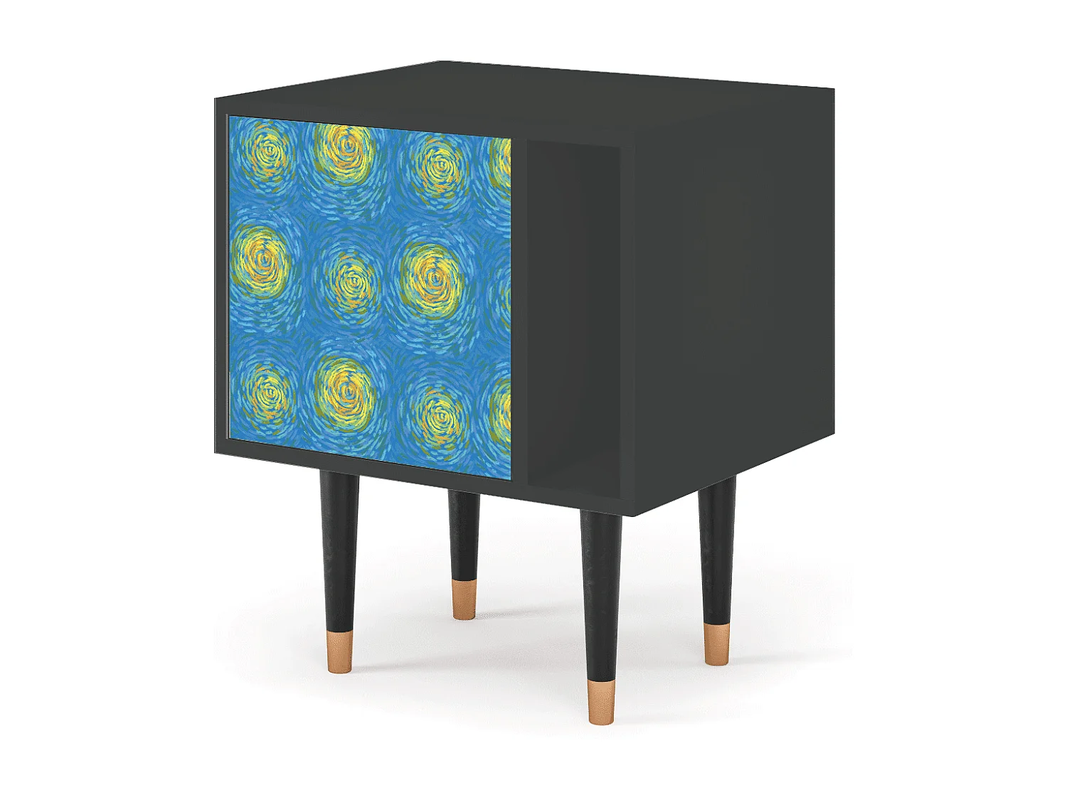 Stolik nocny - 57х69х48 cm - S2 - Van Gogh Lights, Antracyt