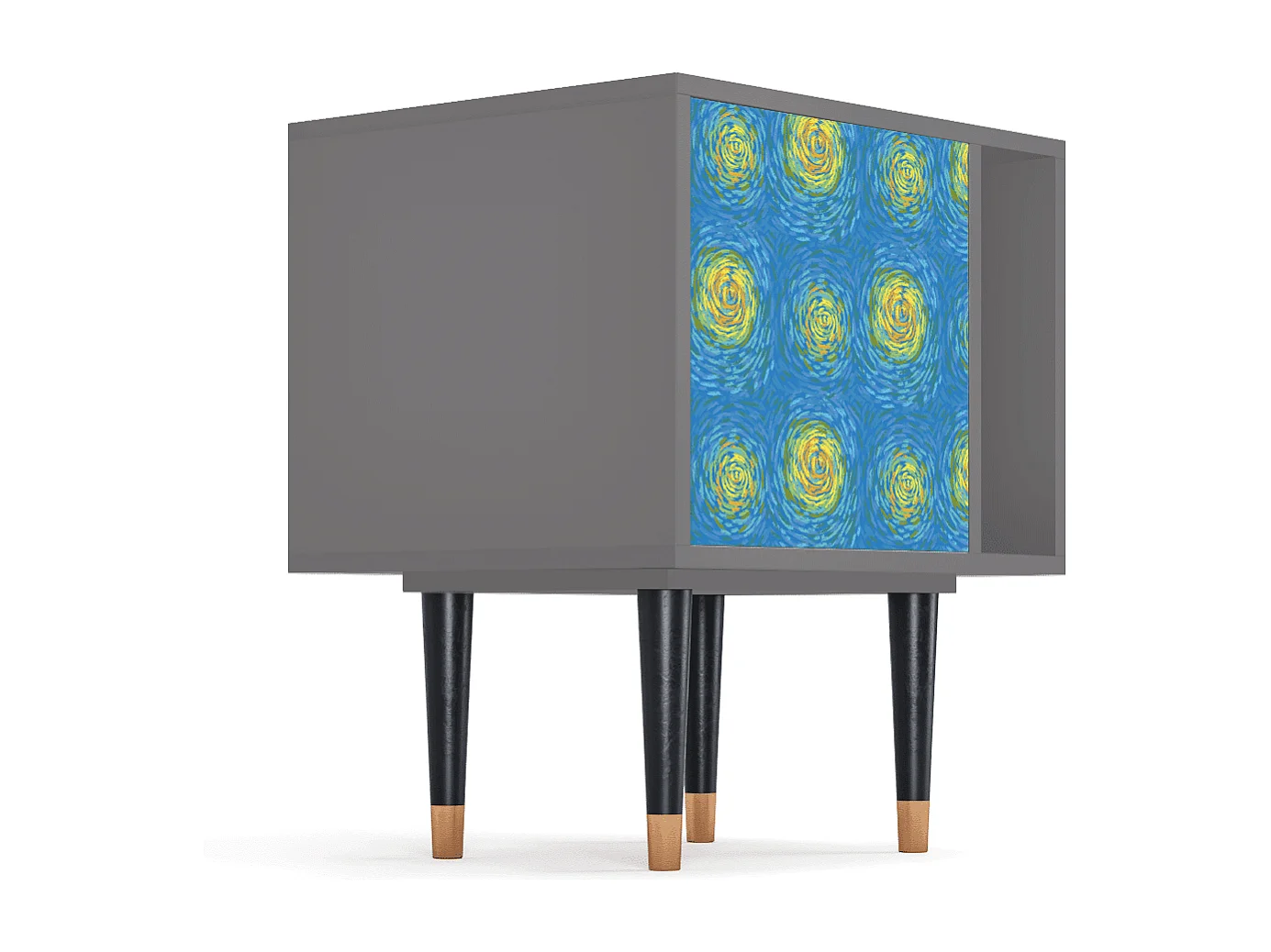 Stolik nocny - 57х69х48 cm - S2 - Van Gogh Lights, Szary