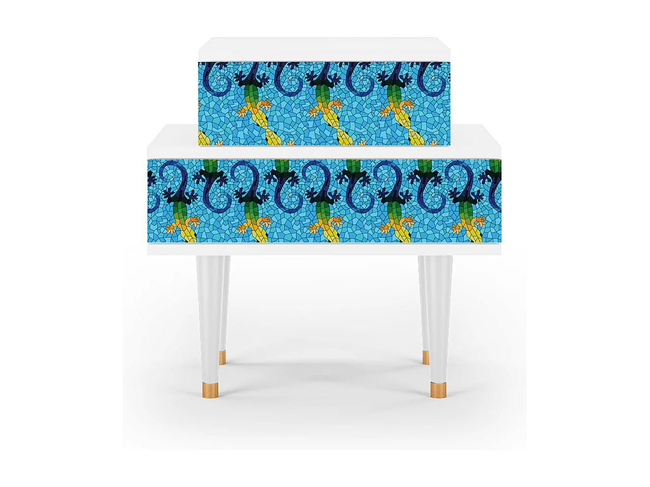 Table de nuit - 58х58х41 cm - NS1 - Gaudi's Lizard, Blanc