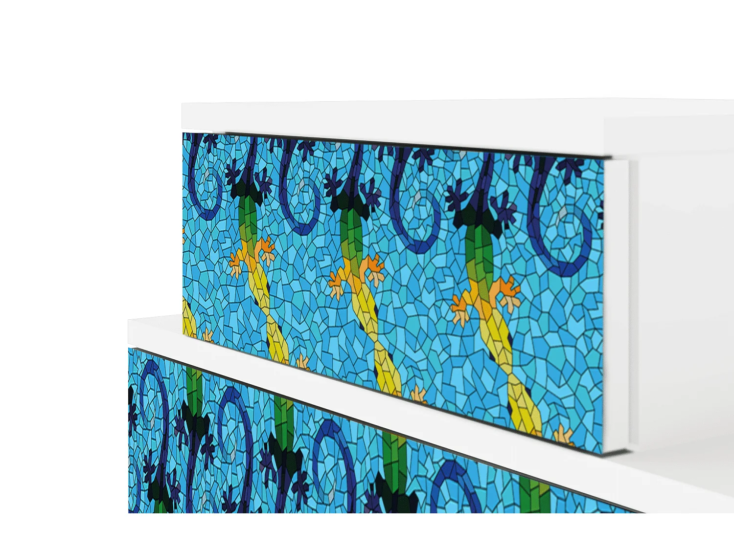 Table de nuit - 58х58х41 cm - NS1 - Gaudi's Lizard, Blanc