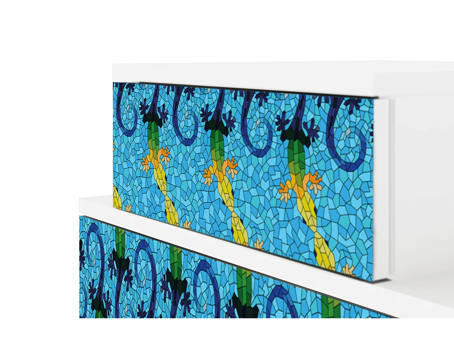 Stolik nocny - 58х58х41 cm - NS1 - Gaudi's Lizard, Biały