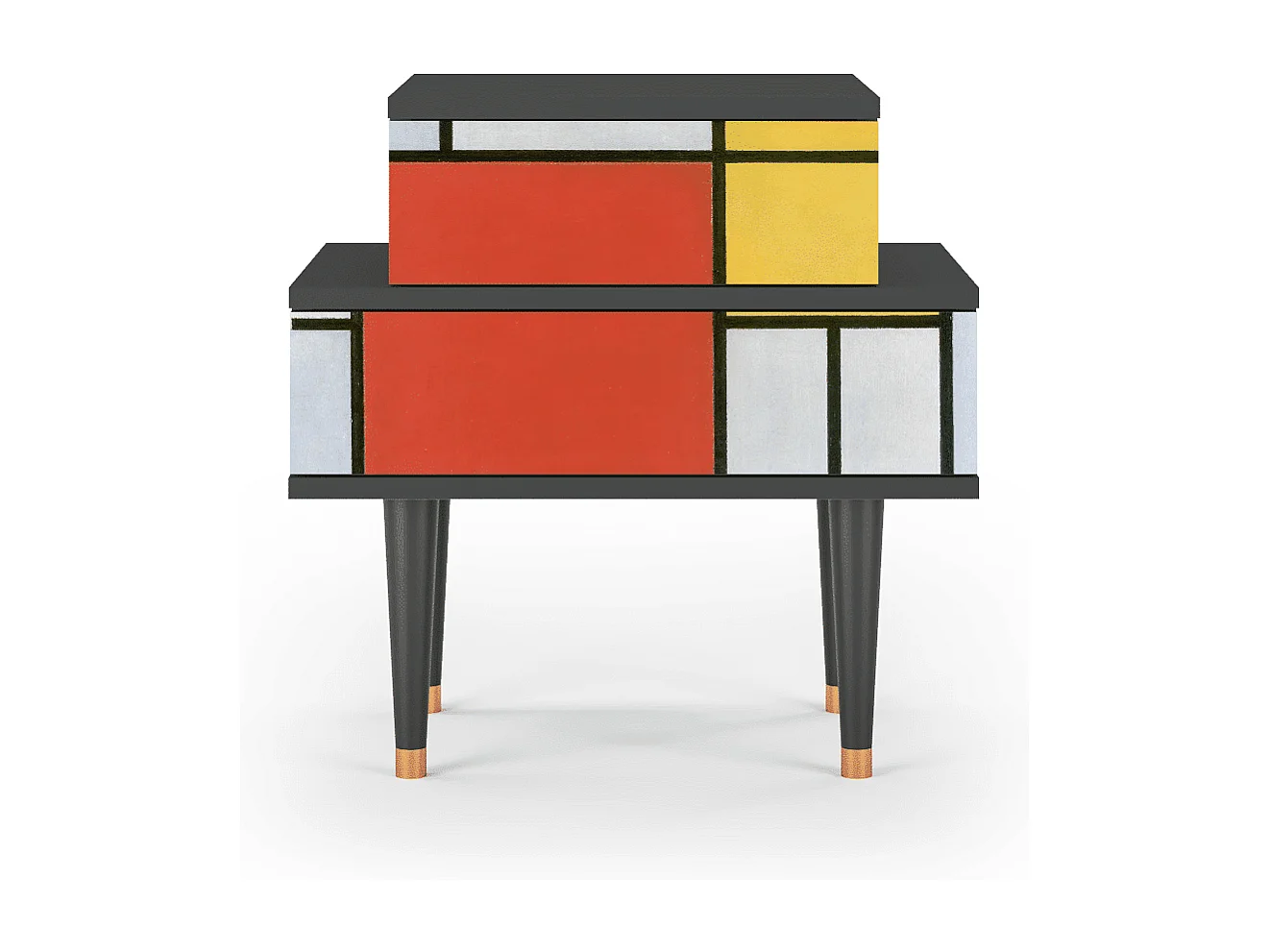 Table de nuit - 58х58х41 cm - NS1 - Composition, Anthracite