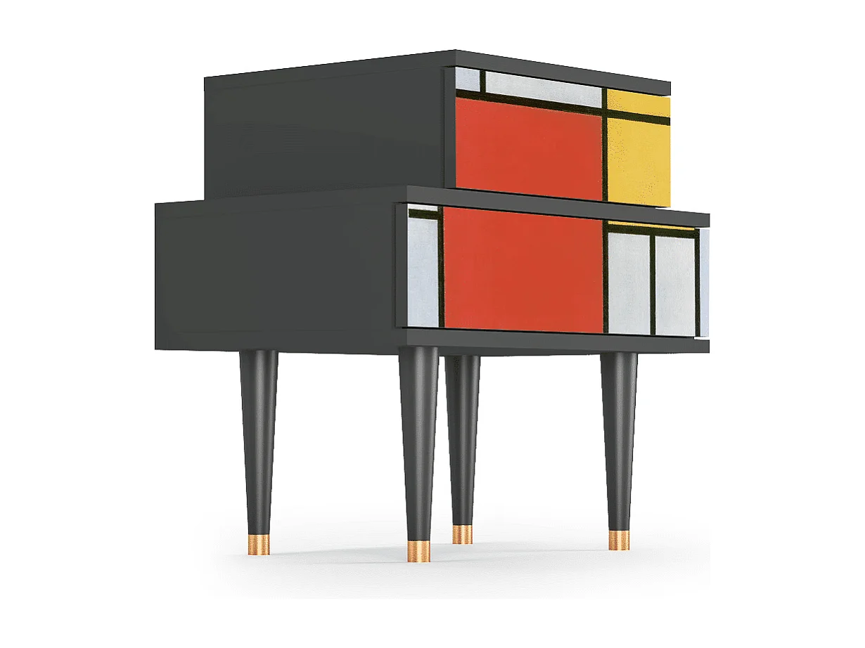 Table de nuit - 58х58х41 cm - NS1 - Composition, Anthracite