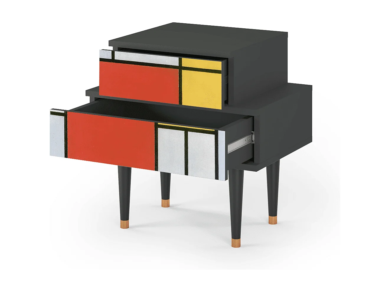 Table de nuit - 58х58х41 cm - NS1 - Composition, Anthracite