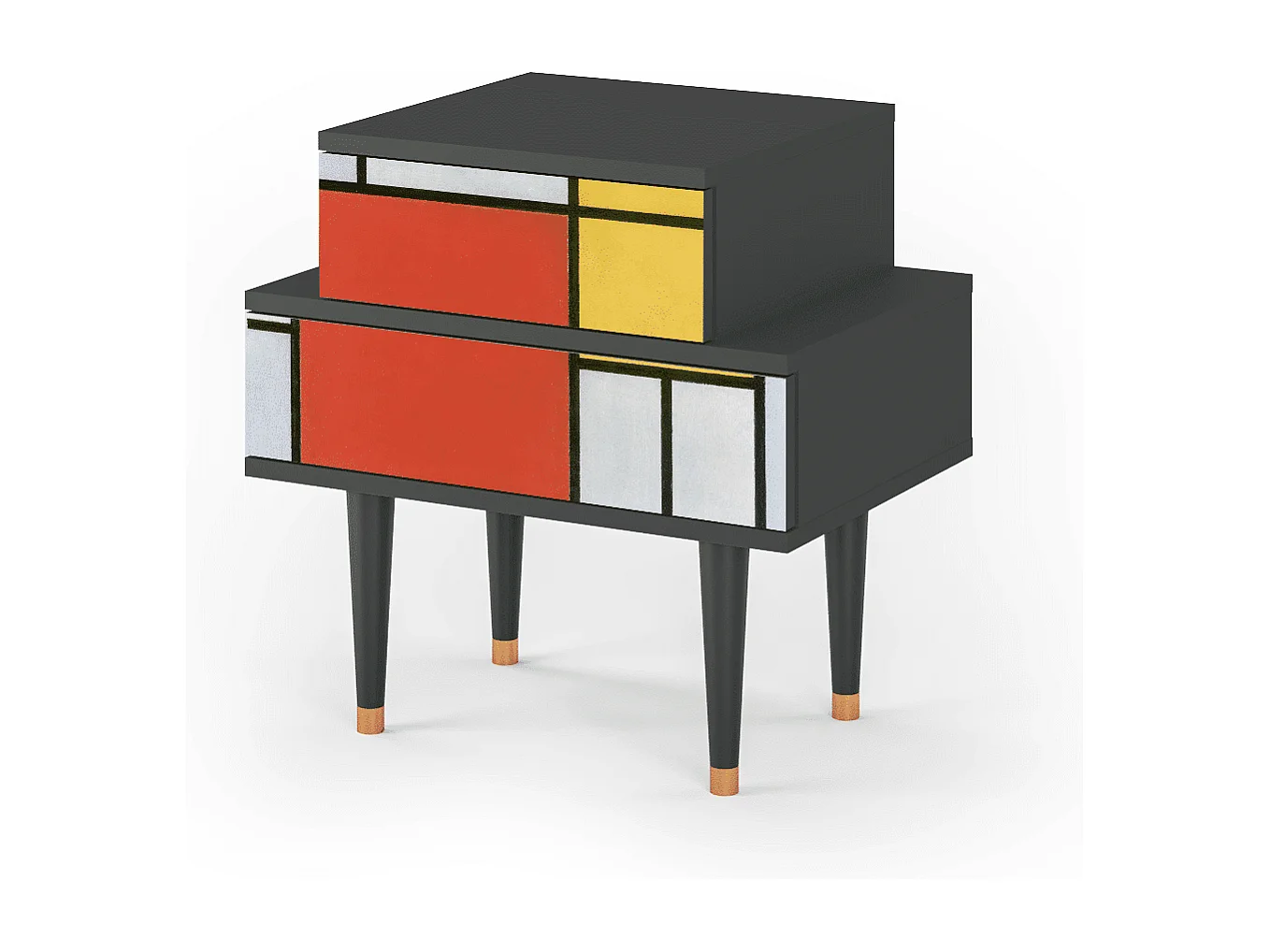 Table de nuit - 58х58х41 cm - NS1 - Composition, Anthracite