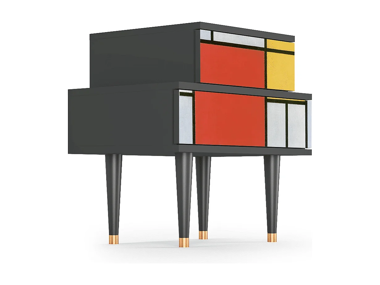 Table de nuit - 58х58х41 cm - NS1 - Composition, Anthracite