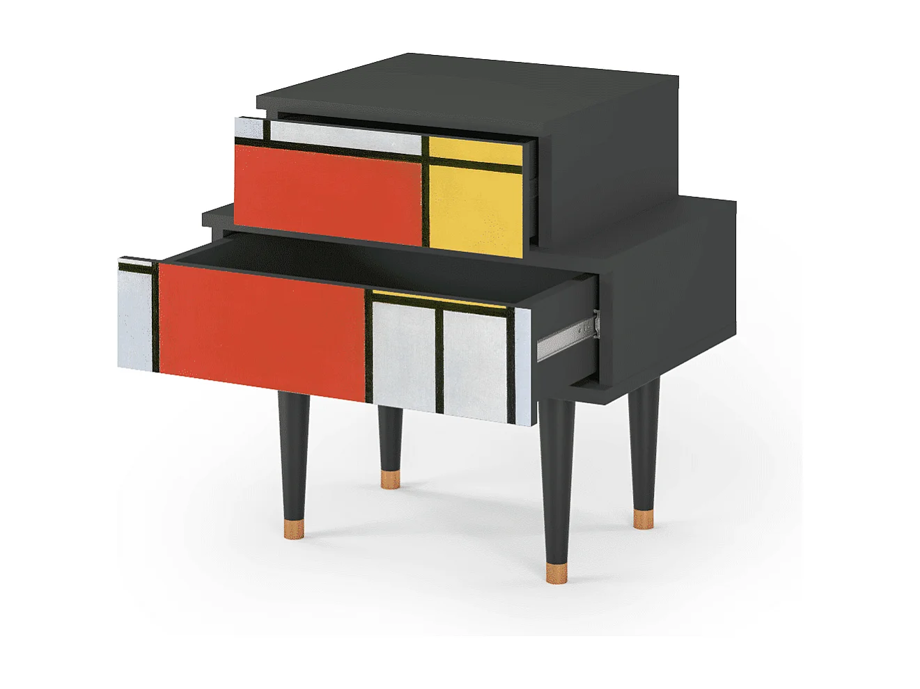 Table de nuit - 58х58х41 cm - NS1 - Composition, Anthracite