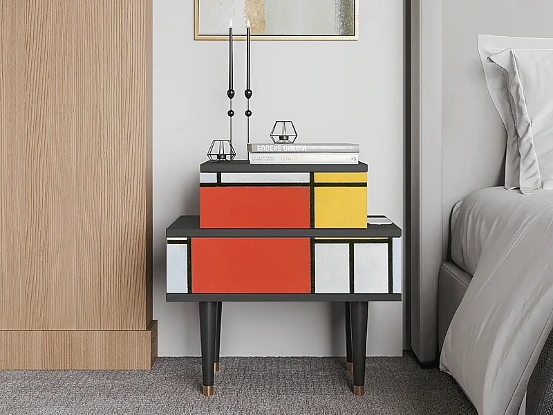 Comodino - 58х58х41 cm - NS1 - Composition, Antracite