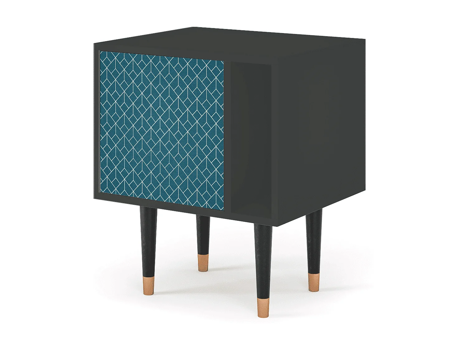 Mesita de noche - 57х69х48 cm - S2 - Turquoise Geometry, Antracita