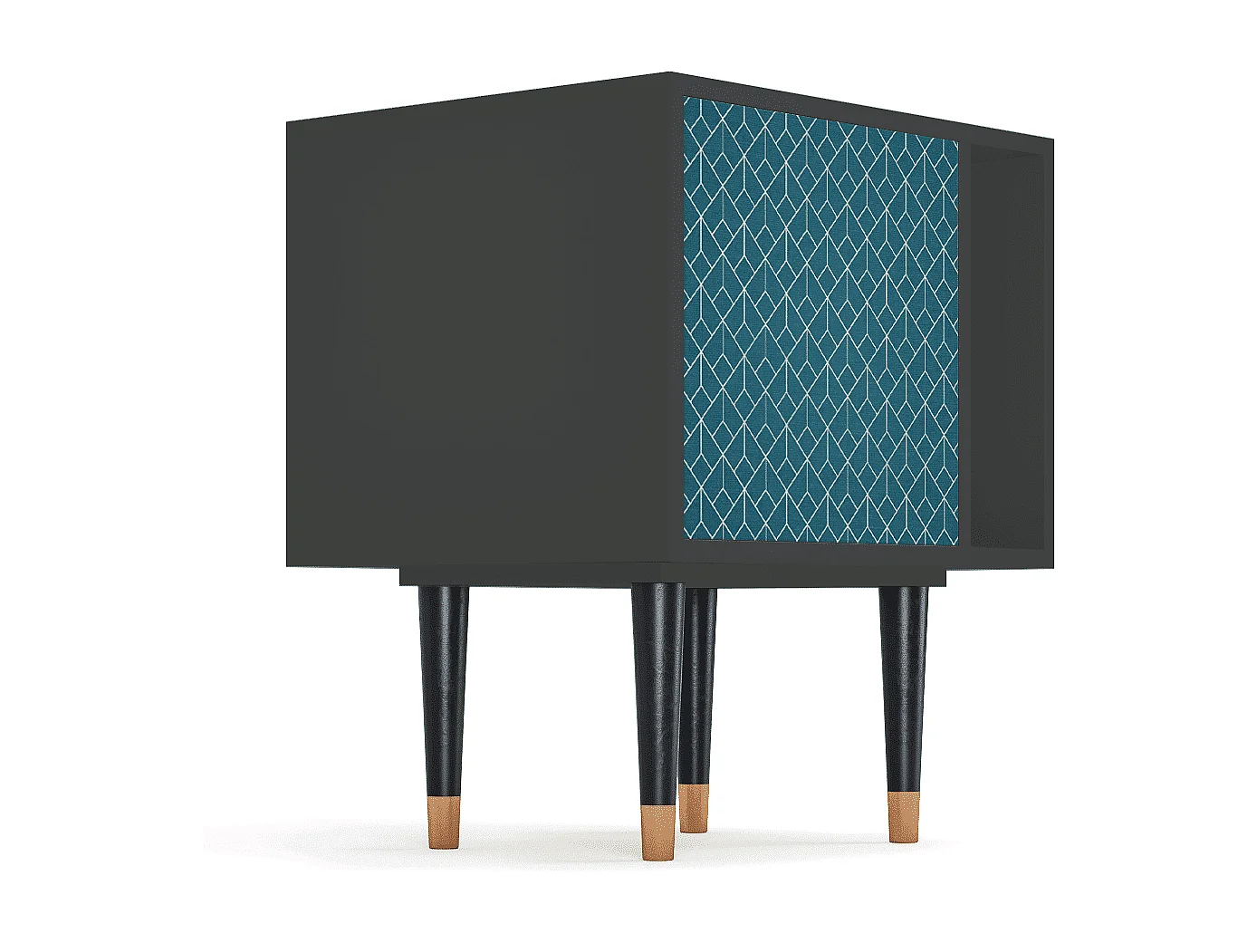 Mesita de noche - 57х69х48 cm - S2 - Turquoise Geometry, Antracita