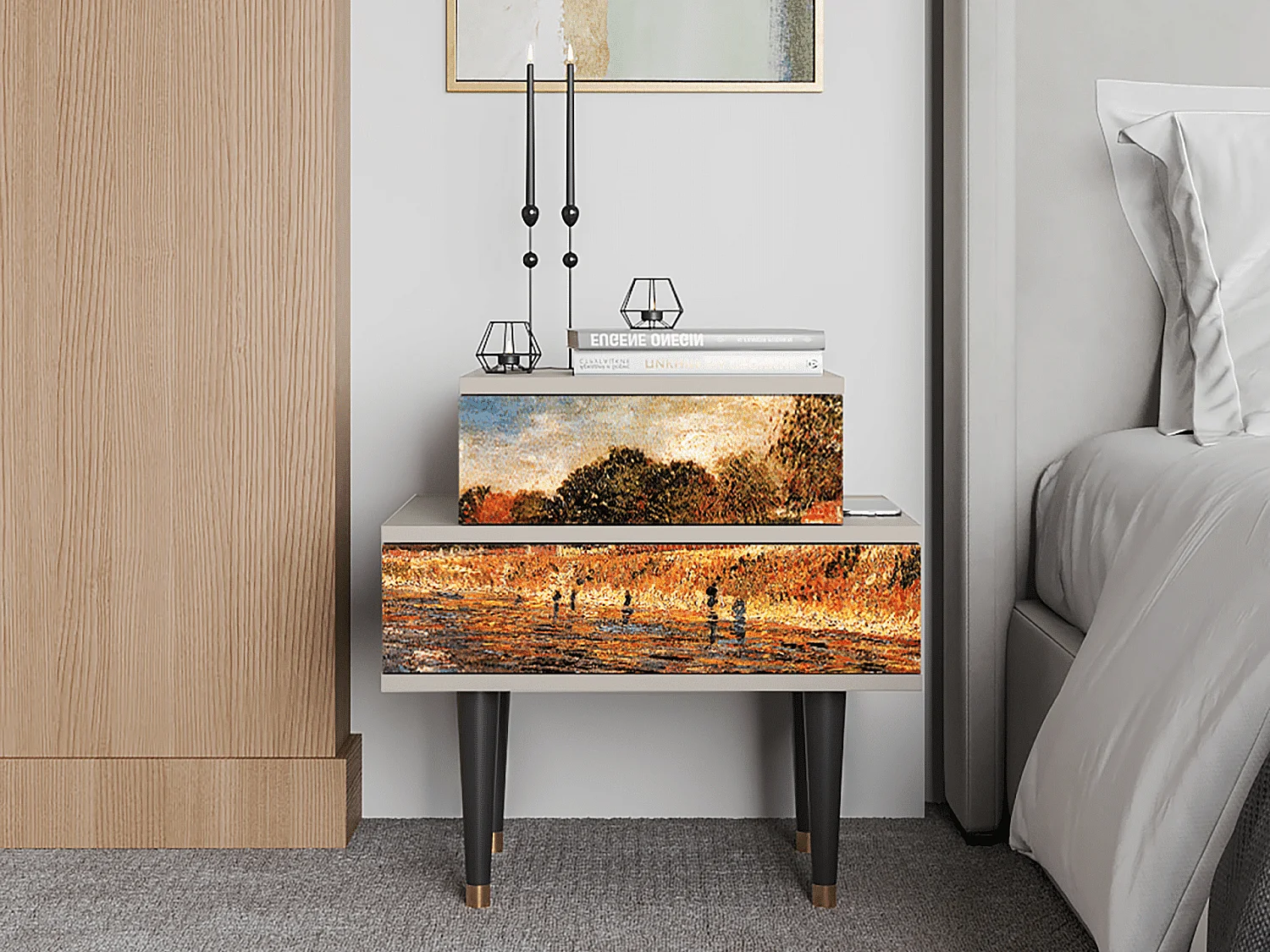 Table de nuit - 58х58х41 cm - NS1 - The Banks, Sable