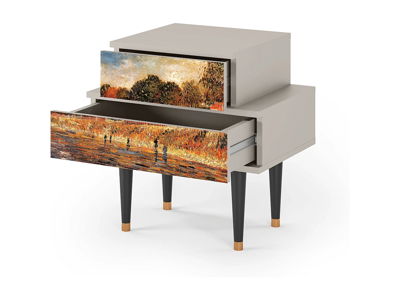 Table de nuit - 58х58х41 cm - NS1 - The Banks, Sable