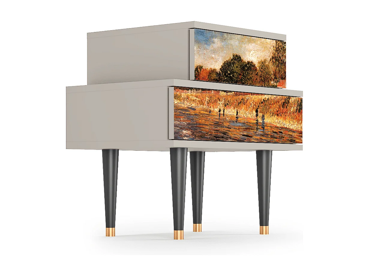 Table de nuit - 58х58х41 cm - NS1 - The Banks, Sable