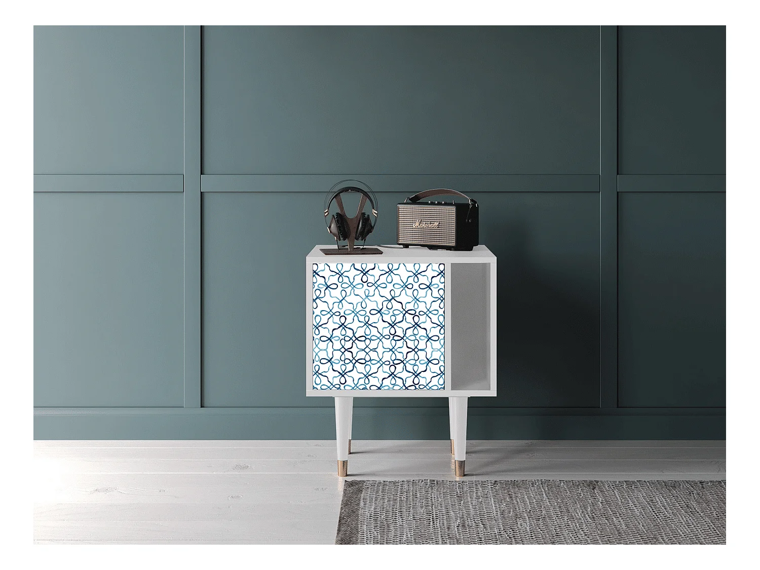 Table de nuit - 57х69х48 cm - S2 - Marine Strings, Blanc