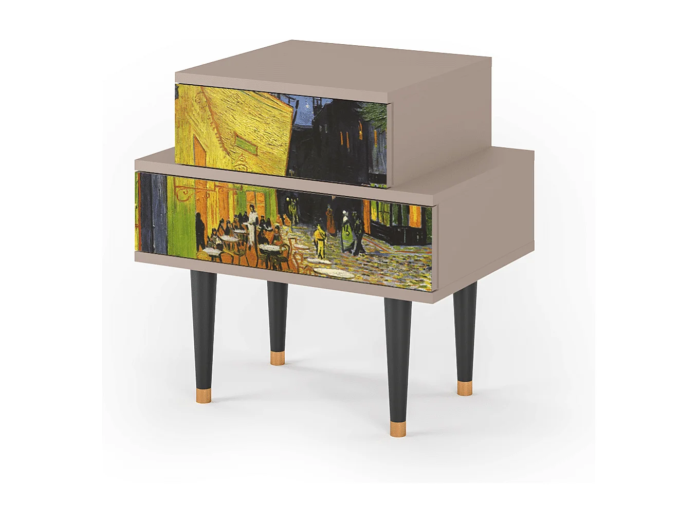 Stolik nocny - 58х58х41 cm - NS1 - Café Terrace at Night, Latte