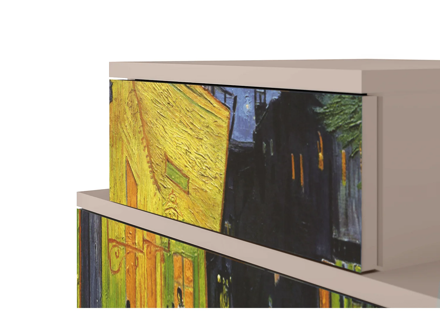 Nachtkastje - 58х58х41 cm - NS1 - Café Terrace at Night, Latte