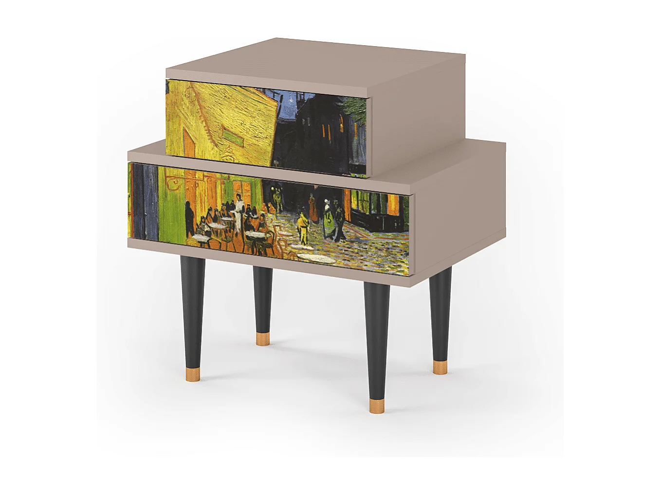 Table de nuit - 58х58х41 cm - NS1 - Café Terrace at Night, Latte