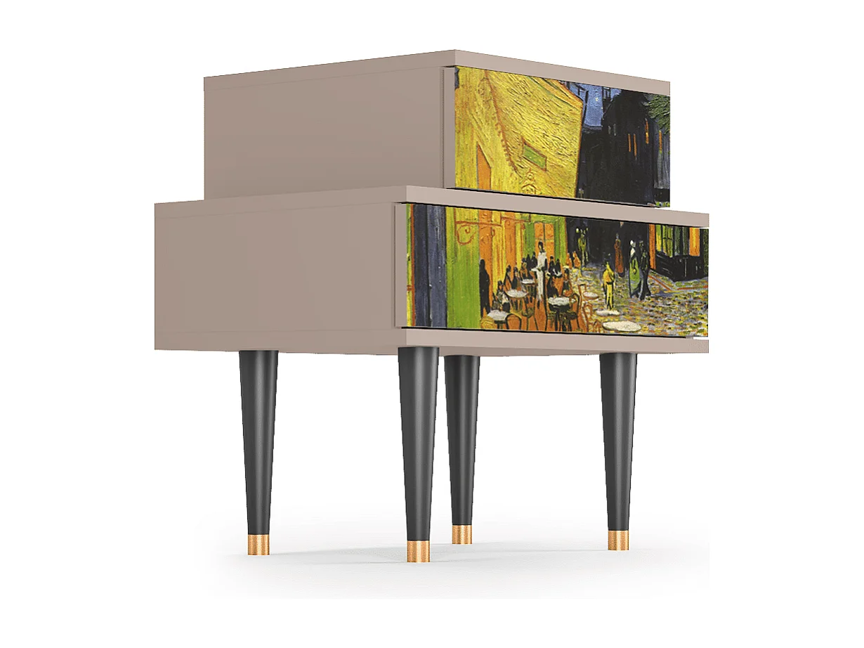 Table de nuit - 58х58х41 cm - NS1 - Café Terrace at Night, Latte