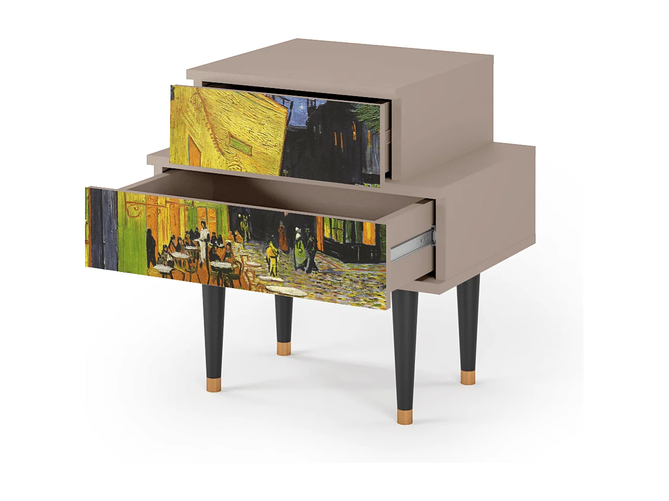 Table de nuit - 58х58х41 cm - NS1 - Café Terrace at Night, Latte