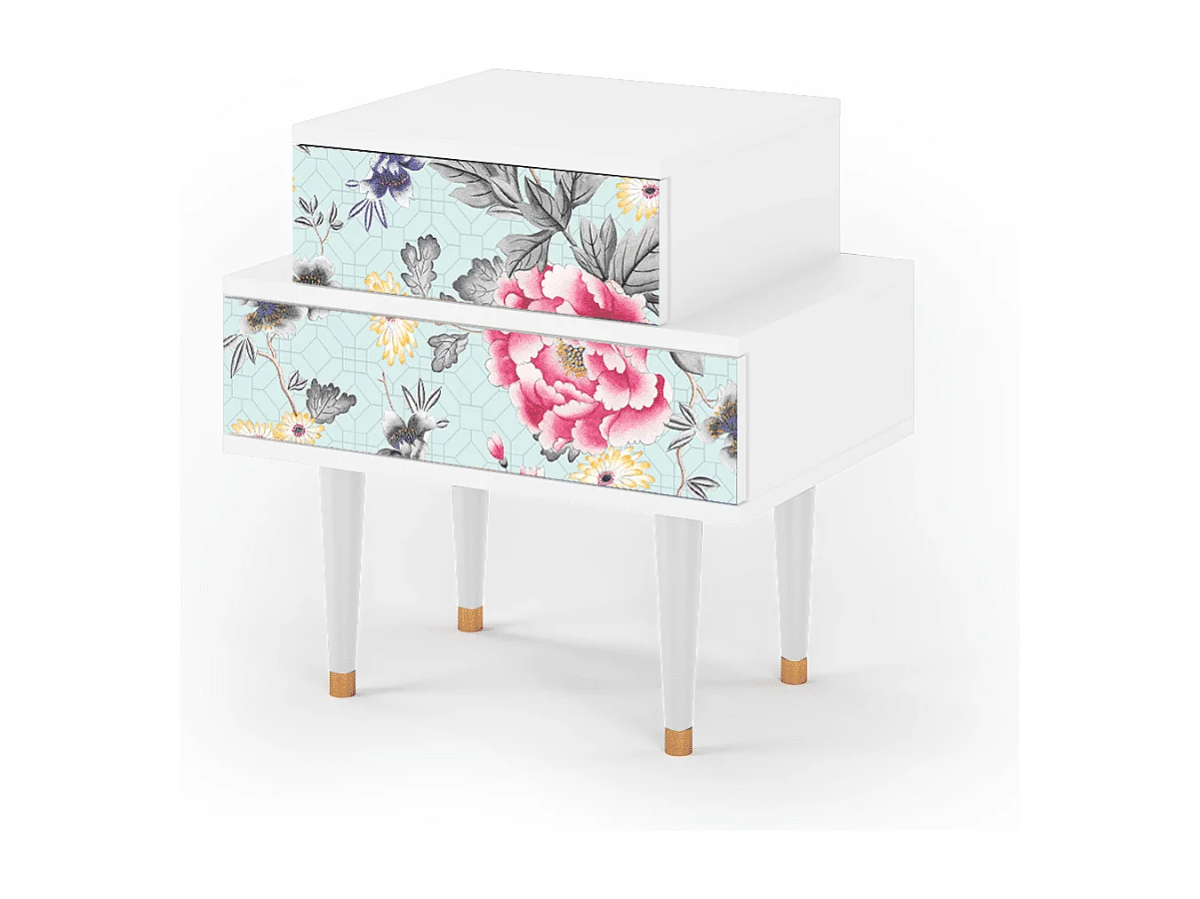 Stolik nocny - 58х58х41 cm - NS1 - Sky Garden, Biały