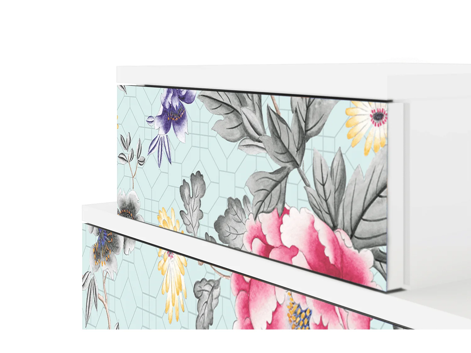 Stolik nocny - 58х58х41 cm - NS1 - Sky Garden, Biały