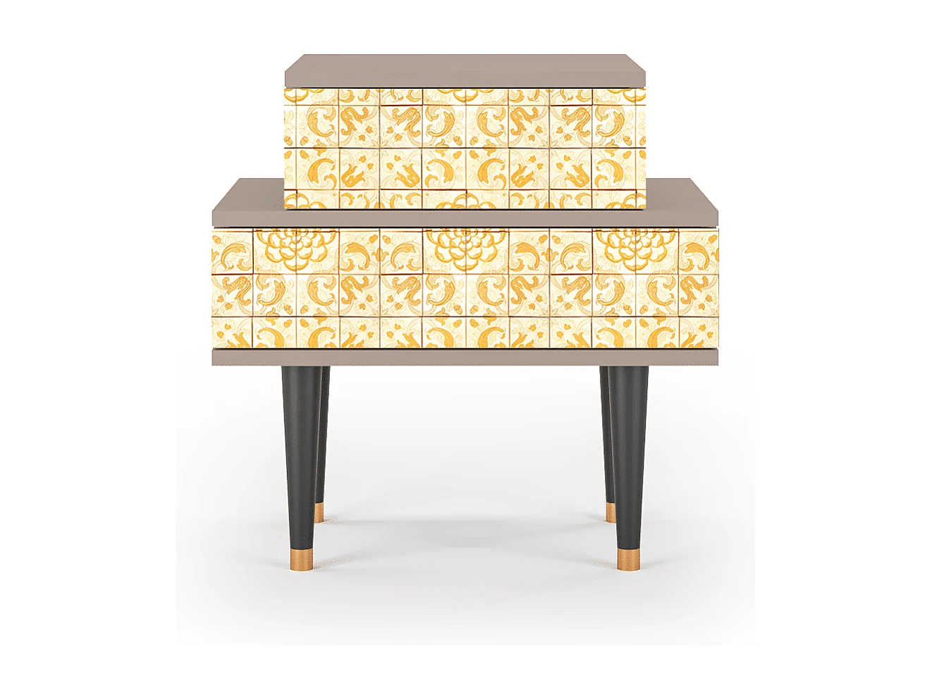 Stolik nocny - 58х58х41 cm - NS1 - Sunshiny Tile, Latte