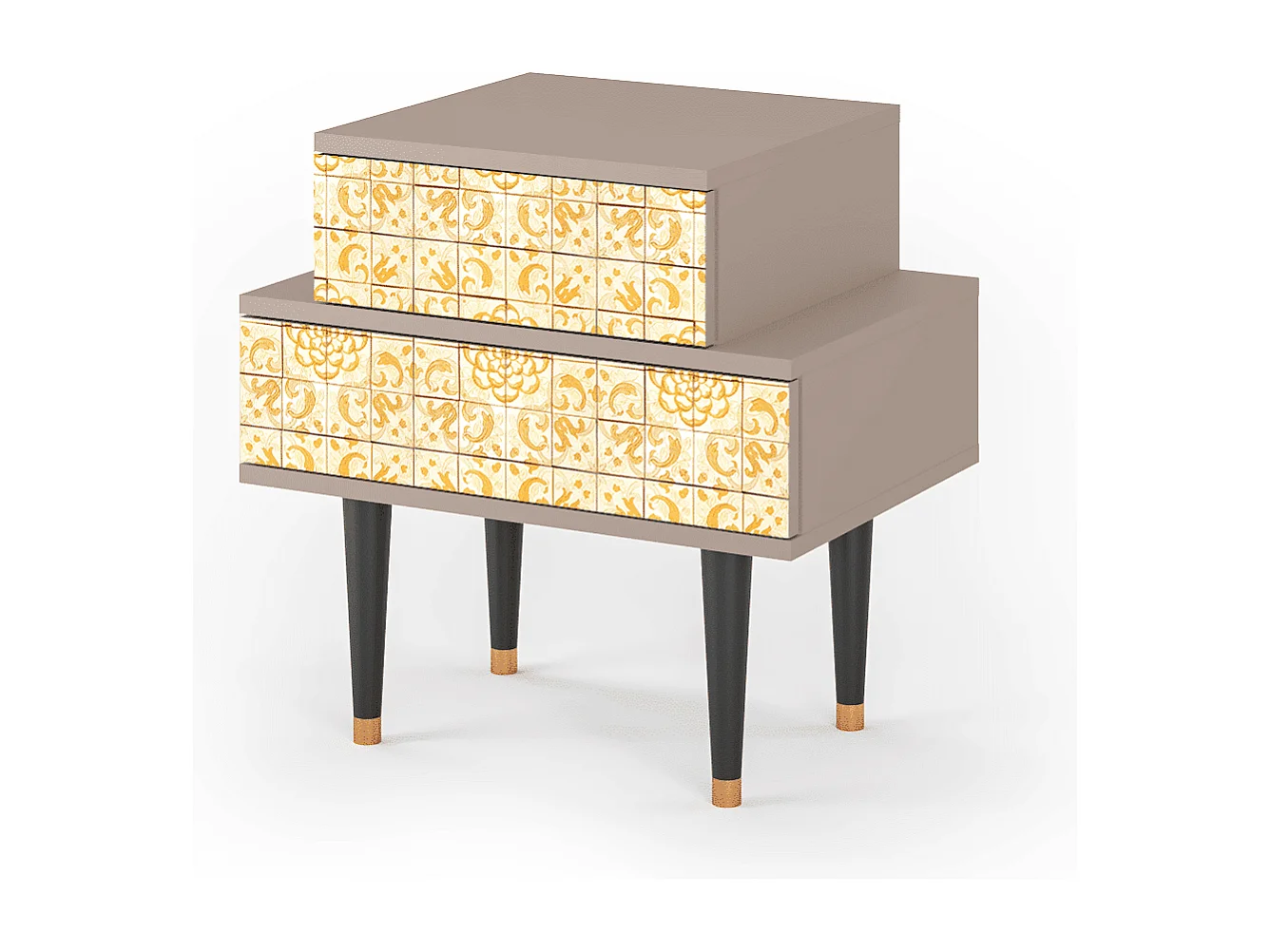 Stolik nocny - 58х58х41 cm - NS1 - Sunshiny Tile, Latte