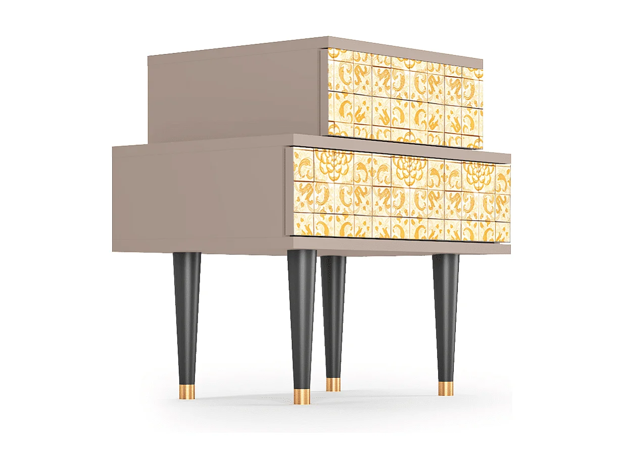 Stolik nocny - 58х58х41 cm - NS1 - Sunshiny Tile, Latte