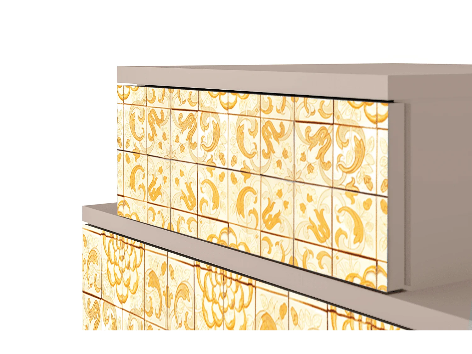 Stolik nocny - 58х58х41 cm - NS1 - Sunshiny Tile, Latte