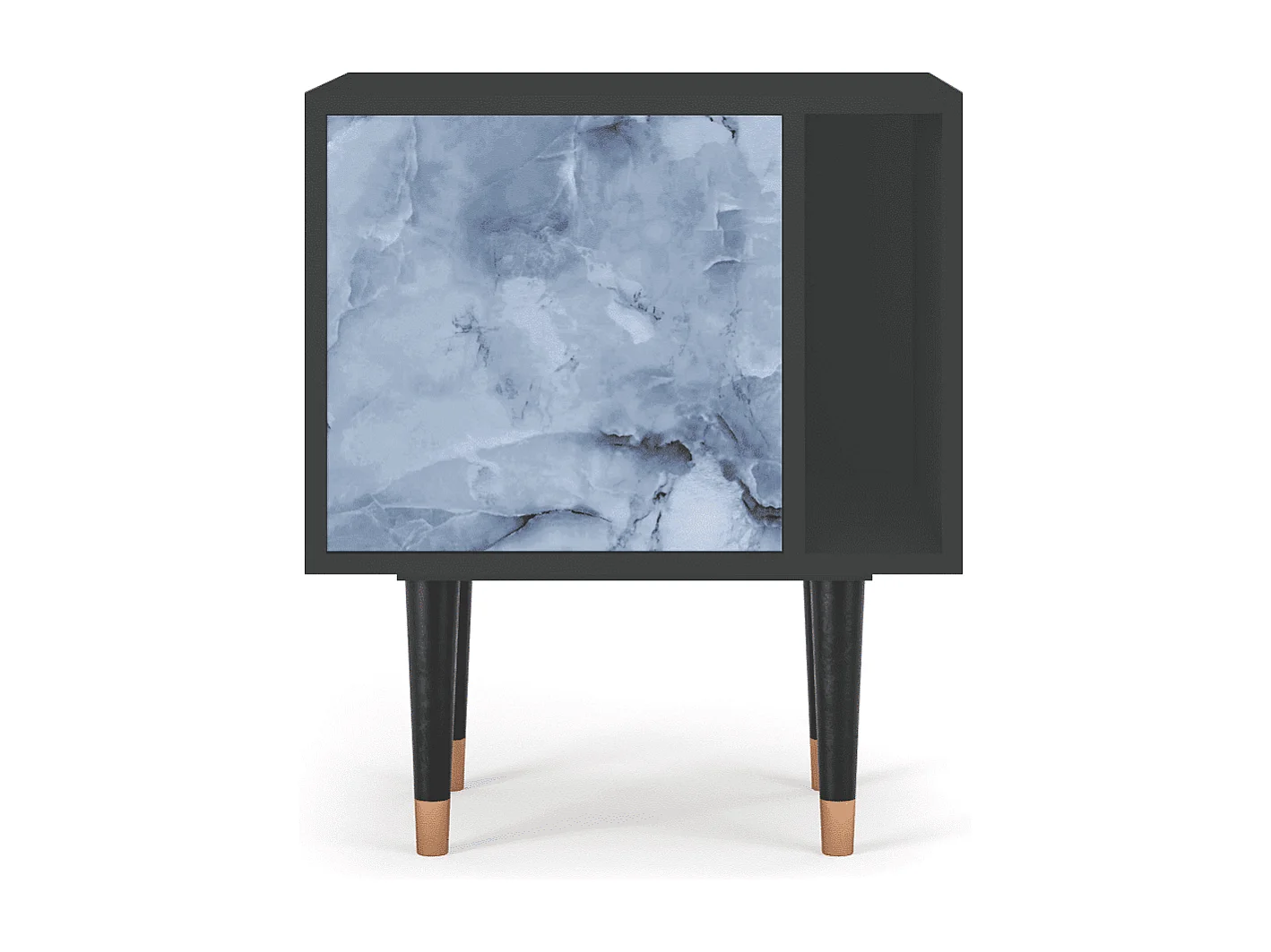 Mesita de noche - 57х69х48 cm - S2 - Feather Ice, Antracita