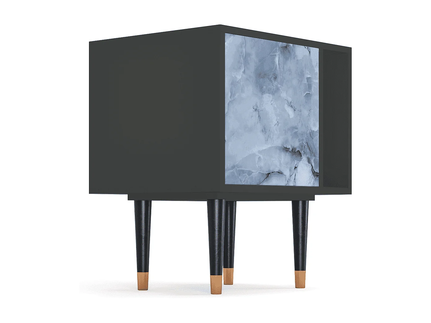 Stolik nocny - 57х69х48 cm - S2 - Feather Ice, Antracyt