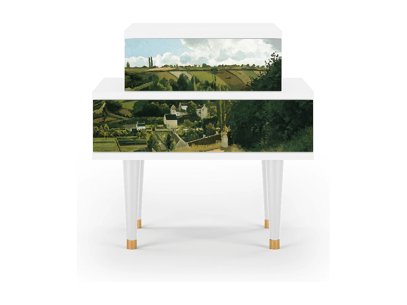 Stolik nocny - 58х58х41 cm - NS1 - Jalais Hill by Pissarro, Biały