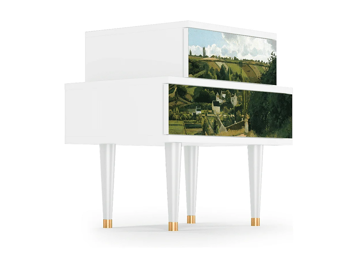 Stolik nocny - 58х58х41 cm - NS1 - Jalais Hill by Pissarro, Biały