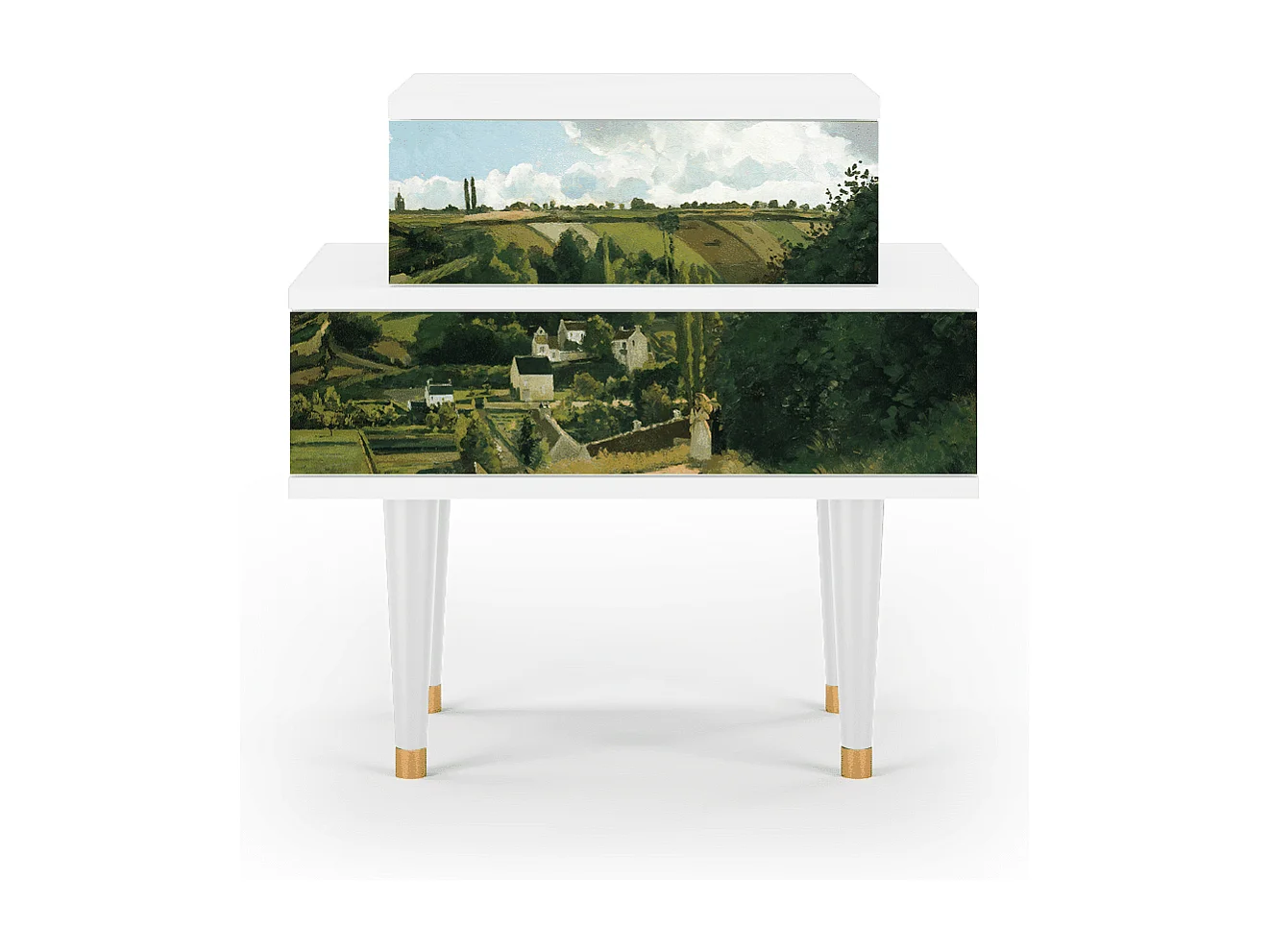 Table de nuit - 58х58х41 cm - NS1 - Jalais Hill by Pissarro, Blanc