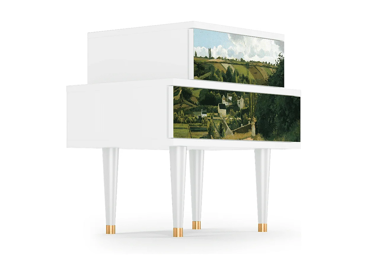 Table de nuit - 58х58х41 cm - NS1 - Jalais Hill by Pissarro, Blanc