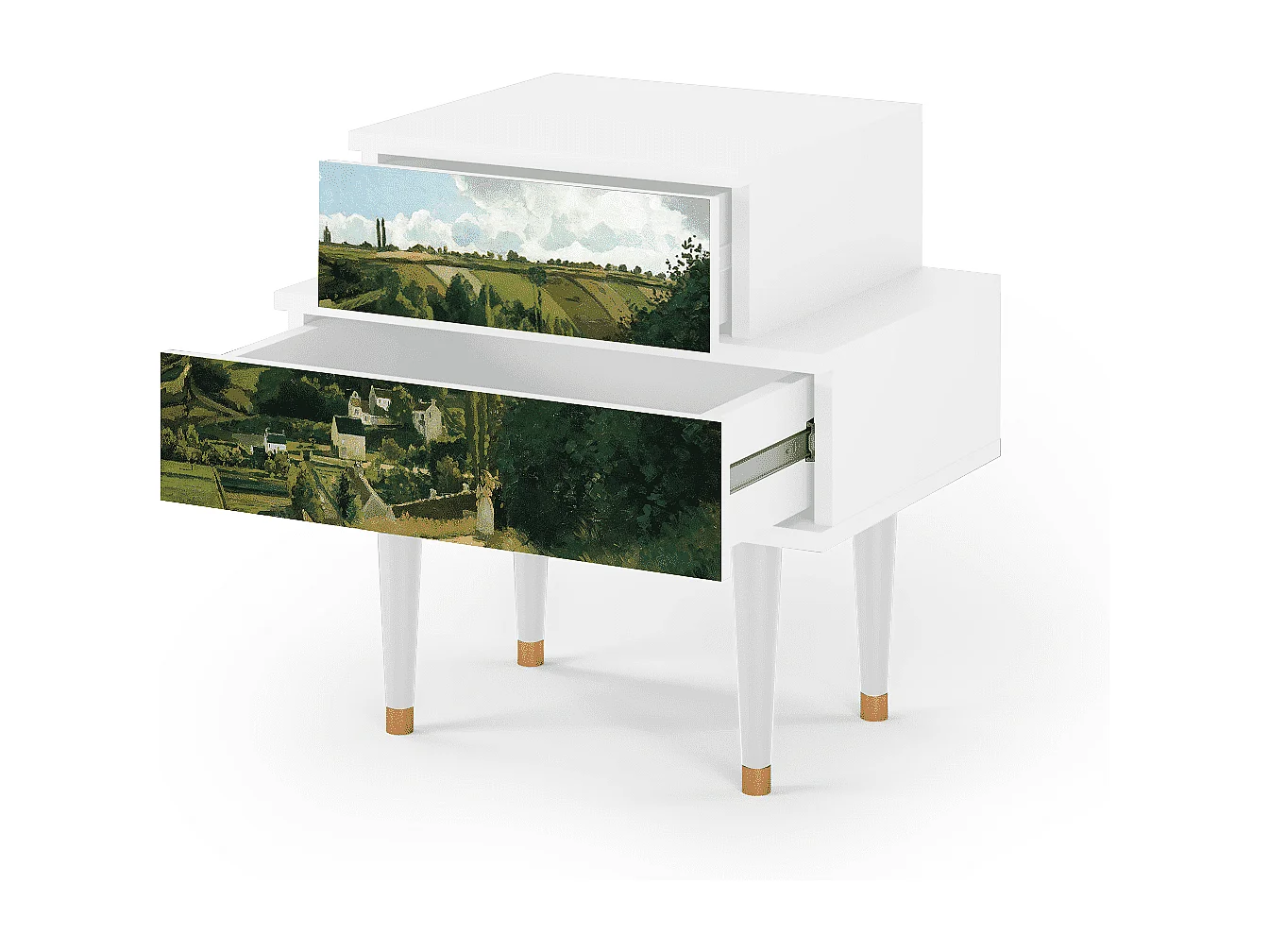 Table de nuit - 58х58х41 cm - NS1 - Jalais Hill by Pissarro, Blanc