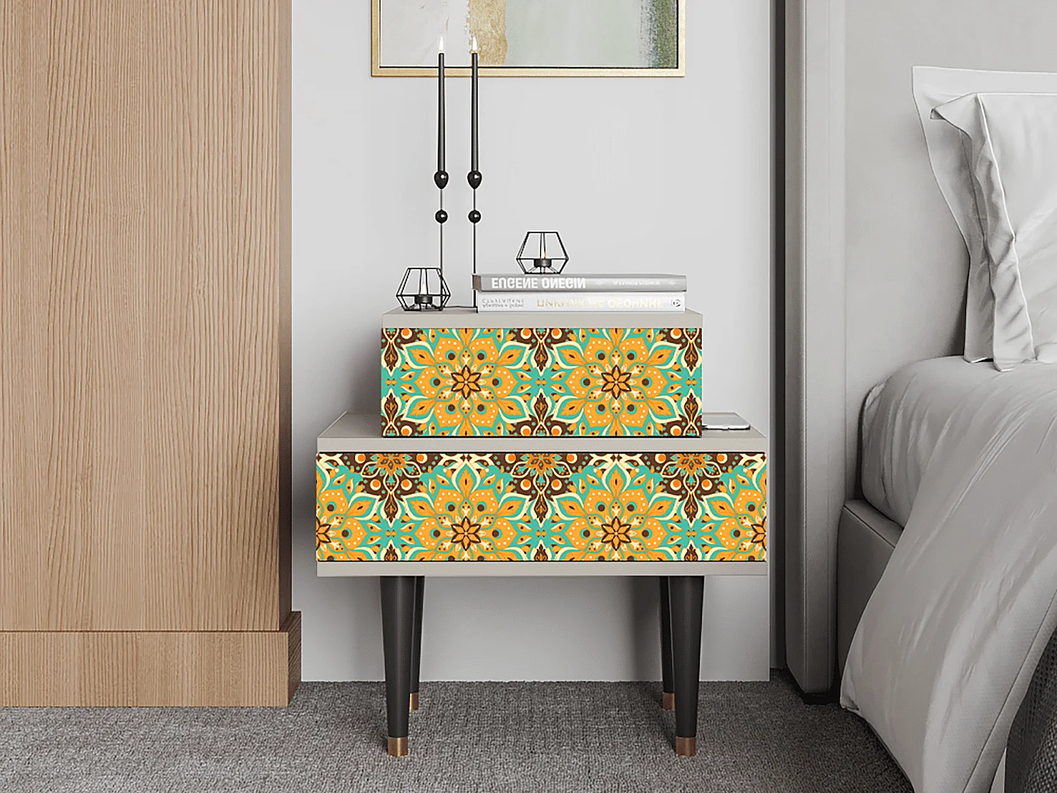 Table de nuit - 58х58х41 cm - NS1 - Indian Spices, Sable