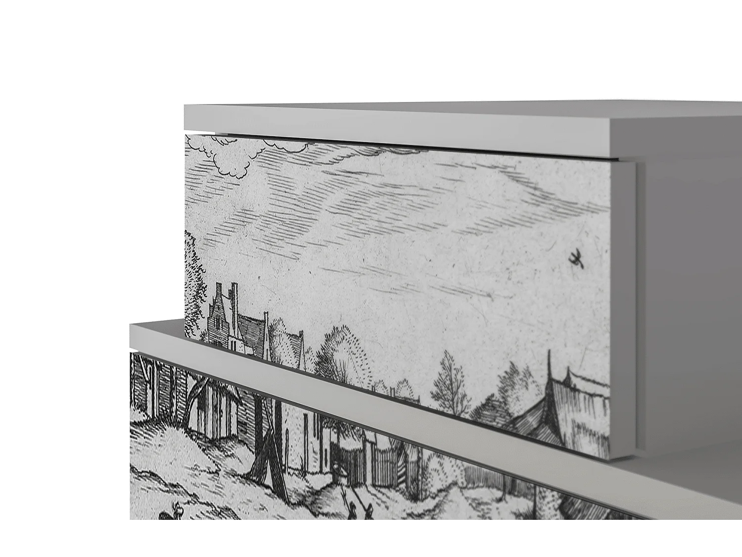 Table de nuit - 58х58х41 cm - NS1 - Country Village, Gris