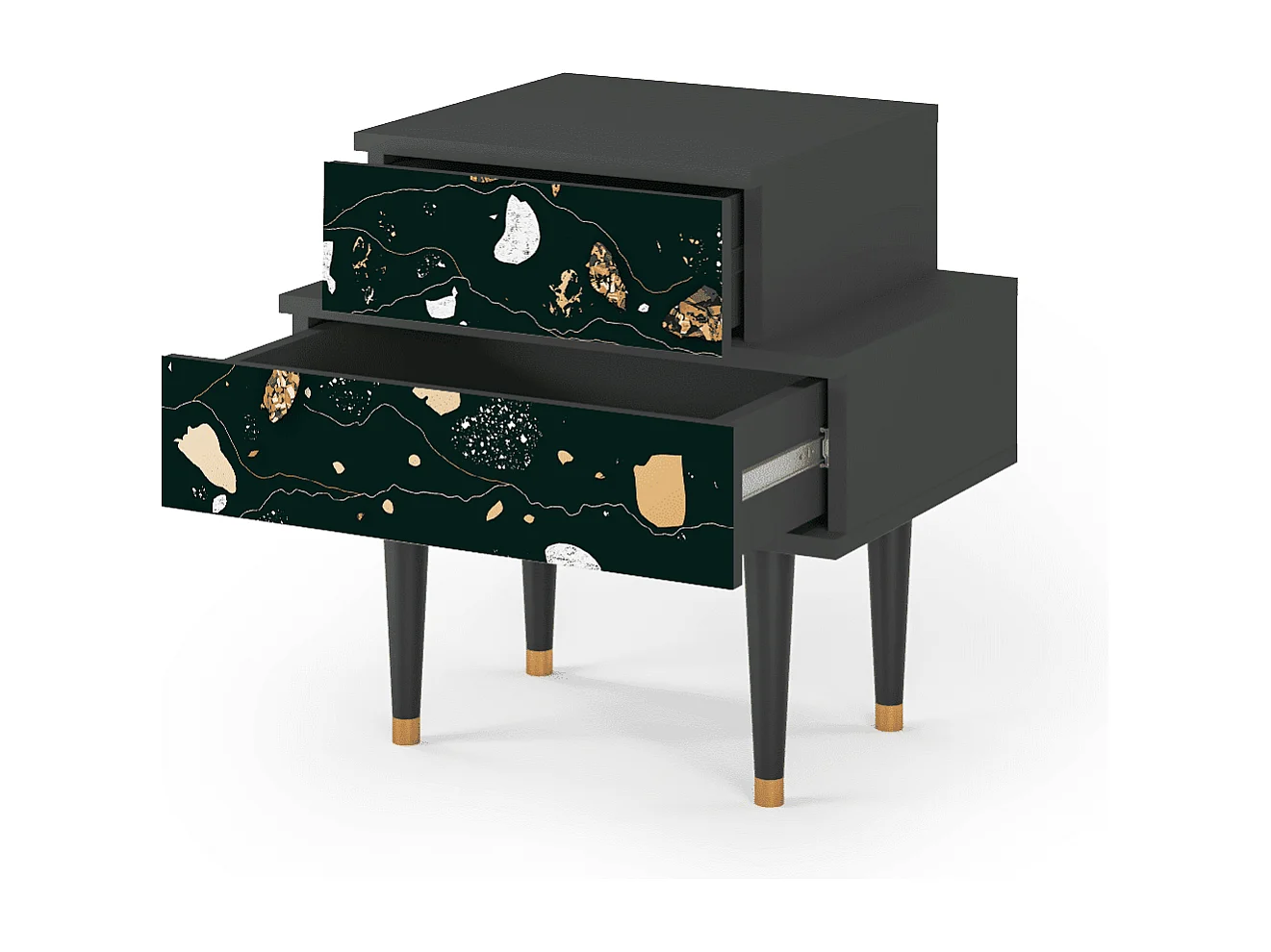 Stolik nocny - 58х58х41 cm - NS1 - Space Rocks, Antracyt