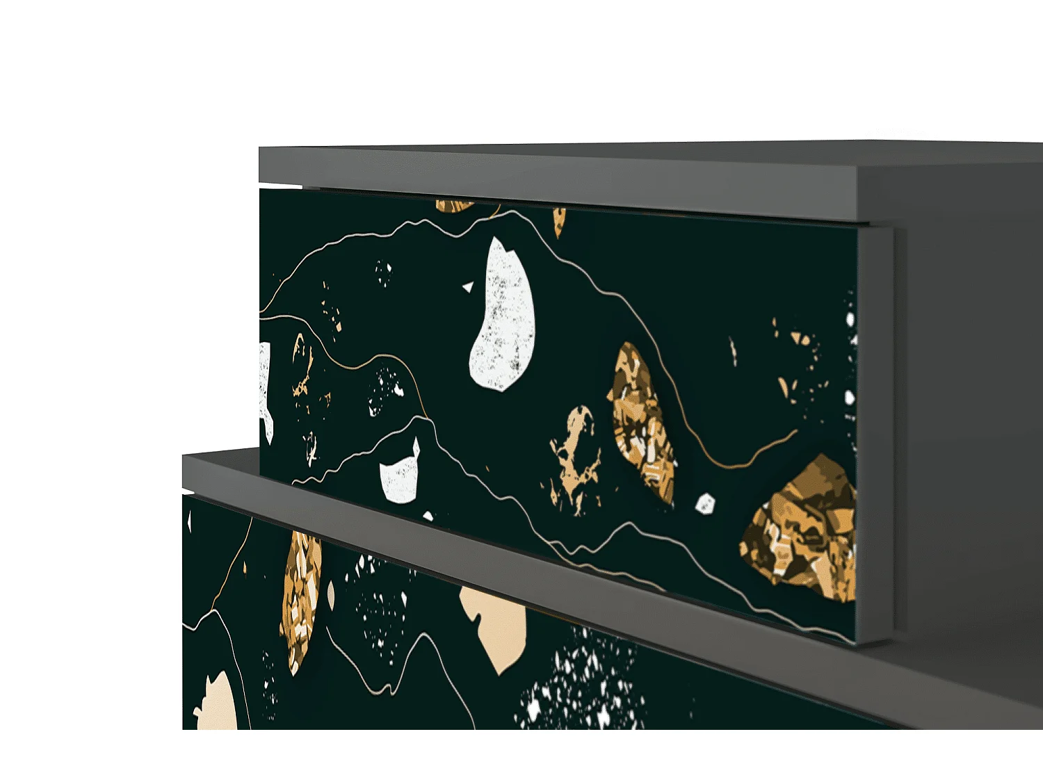 Table de nuit - 58х58х41 cm - NS1 - Space Rocks, Anthracite