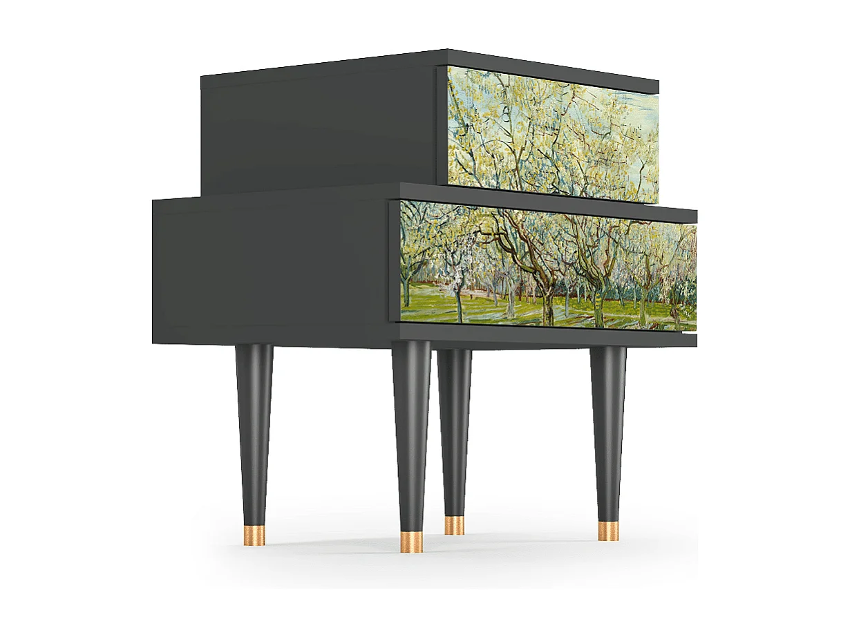 Comodino - 58х58х41 cm - NS1 - The Bianco Orchard, Antracite